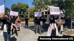 Una protesta para exigir la libertad de Denis Solís y en apoyo al Movimiento San Isidro.