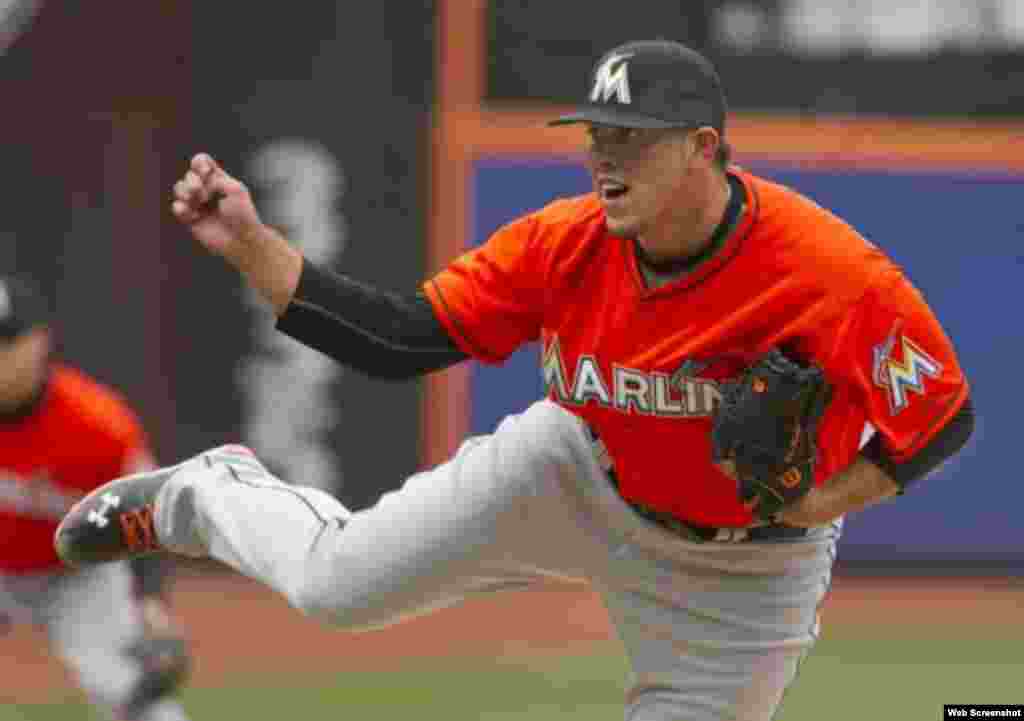 El joven pitcher cubano José Fernández fue el novato del año en la Liga Nacional