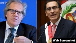 el secretario de la OEA, Luis Almagro y el presidente de Perú Martín Vizcarra. (FANTU)