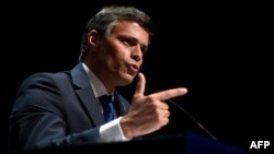 Leopoldo López durante la conferencia de prensa realizada en Madrid este martes. (Oscar del Pozo / AFP).