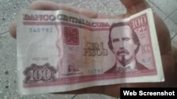 Billete cubano falsificado