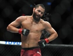 Jorge Masvidal celebra su victoria contra Nate Diaz. (Sarah Stier-USA TODAY Sports)