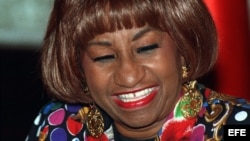 La cantante Celia Cruz de gira por España, en 1993. (Archivo)