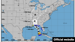 Cono de pronóstico del NHC de EE.UU a las 4.00PM del 26 de mayo