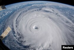 Vista del huracán Florence, desde la estación espacial de la NASA.