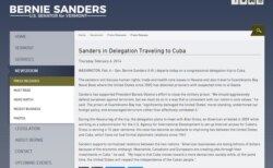 Comunicado de la Oficina del senador Bernie Sanders sobre la visita a Cuba en 2014.