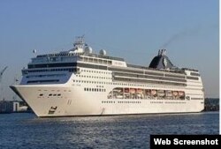 El crucero MSC Opera regresó a Cuba el 24 de marzo según su itinerario. Ortiz Pérez estuvo ausente.