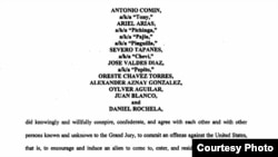 Fragmento de la acusación por tráfico de personas contra 10 cubanos de la Florida