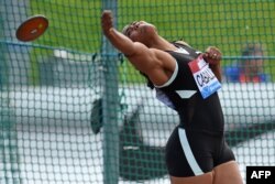 Denia Caballero en la Birmingham Diamond League. Oli SCARFF / AFP