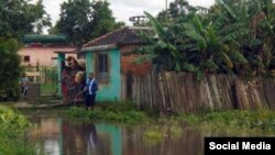 Acumulaciones de lluvia dejadas por la tormenta Alberto en Pinar del Río.