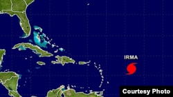 Huracán Irma en la mañana del 4 de septiembre