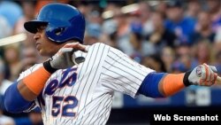 Yoenis Céspedes, jardinero izquierdo de los Mets de Nueva York.