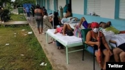 Foto Archivo. Colapso del Hospital de San Antonio de los Baños durante la ola de contagios de la variante Delta. (Twitter)