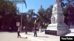 Protestas en el parque Central de La Habana