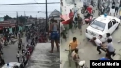 Arrestos durante protesta del 11 de julio en Colón. (Captura de video/Facebook)