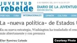 Juevntud Rebelde sobre relaciones entre EEUU y Cuba