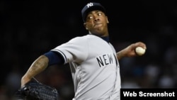 Aroldis Chapman regresó con los Yankees de Nueva York.