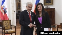 El Presidente de Chile Sebastán Piñera y la activista Rosa María Payá. Foto Presidencia de Chile.