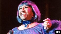 La cantante cubana Celia Cruz durante un concierto. Archivo.