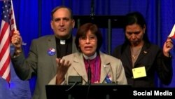 Momento en que la Cámara de Diputados aprueba por unanimidad recibir la Diócesis de Cuba en la Iglesia Episcopal. (Tomado de la cuenta de Facebook 'Latino/Hispanic Ministries of the Episcopal Church').