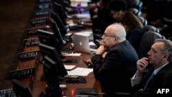 El representante de Juan Guaidó durante su primera intervención ante el Consejo Permanente de la OEA. Foto Archivo 