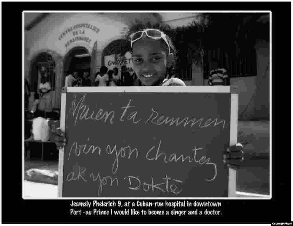 "Quiero ser cantante y doctora". Foto Roberto Koltún cortesía The Miami Herald. 