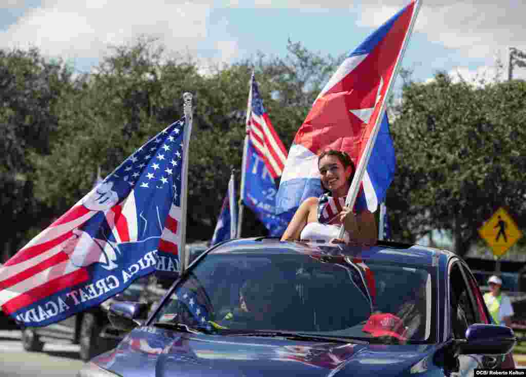 Caravana de apoyo a la reelecci&#243;n del Presidente Donald Trump en Miami.