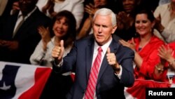 El vicepresidente de Estados Unidos, Mike Pence, en acto celebrado en Miami, en junio de 2017. Archivo,. (REUTERS).