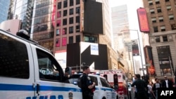 La policía apostada en Times Square, New York, mayo de 2019. (Archivo, AFP).