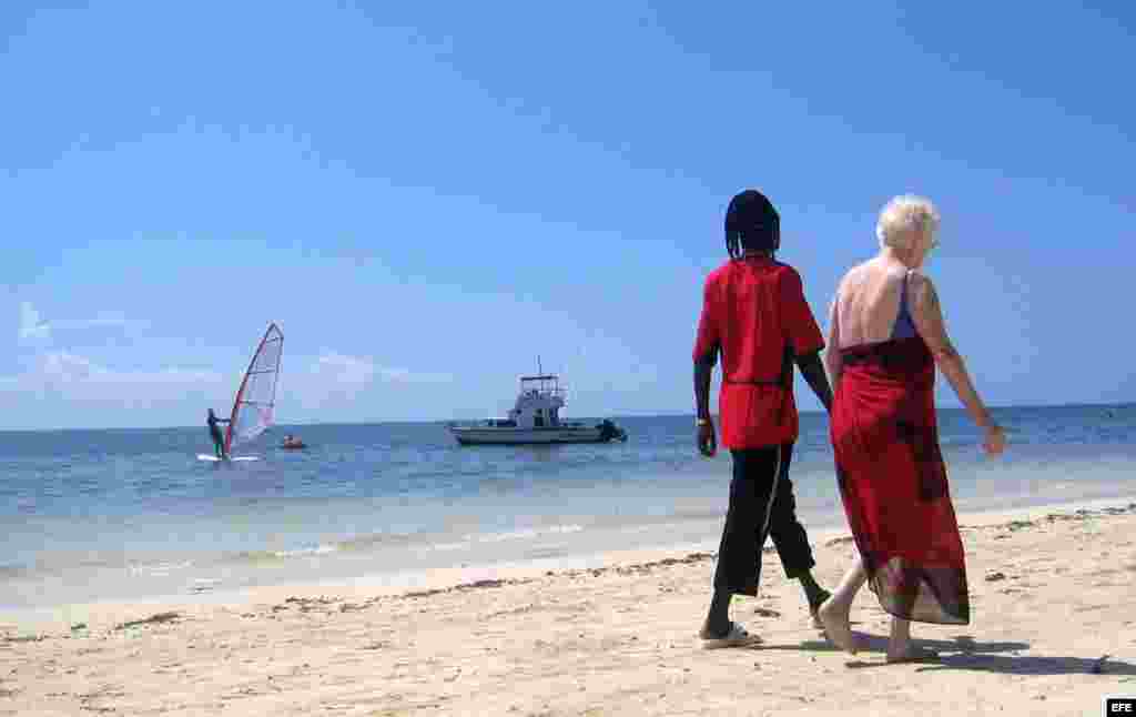 La playa de Mombasa en Kenia. 