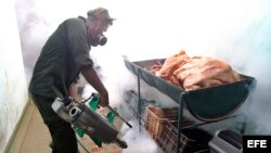 Un joven soldado participa en la campaña para luchar contra el mosquito trasmisor del virus del Zika, dengue y chikungunya, en La Habana.