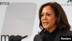 La vicepresidenta de Estados Unidos, Kamala Harris, el 18 de febrero de 2023, en la Conferencia de Seguridad de Munich, Alemania. (Reuters/Wolfgang Rattay).