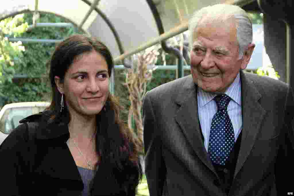 Rosa María Payá junto al expresidente de Chile Patricio Aylwin. 