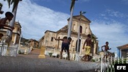 Parque de Trinidad, donde ETECSA activó una red Wi-fi. 