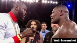 Deontay Wilder (i) vs Luis Ortiz (d), el 3 de marzo próximo en el "Barclays Center", en Nueva York.